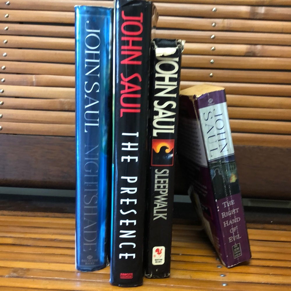 4 books. Author John Saul. 3 hardbacks. 1 paperback